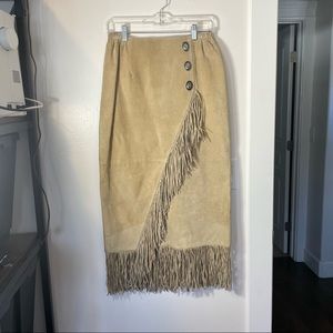 Scully Suede Fringe Skirt Size Large
